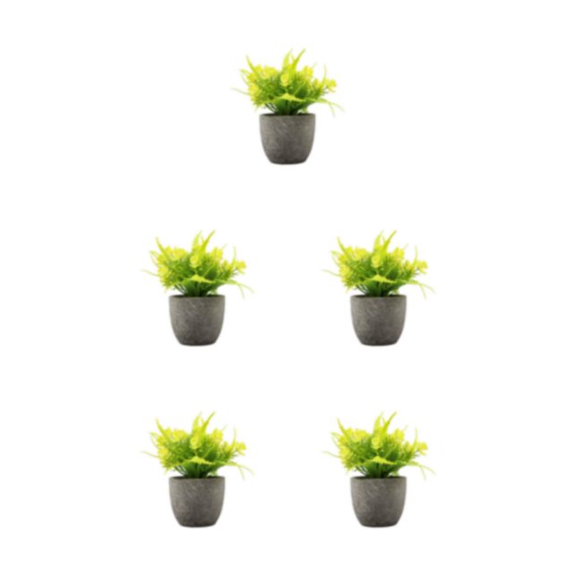 Redempat Plastic Easy To Clean Artificial Succulent Realistic Appearance Long-lasting Durability Eco-friendly yellow rose 5Set