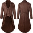 thumbnail image 1 of IROINNID Mens Discount Comfy Winter Solid Color Cardigan Long Sleeve Hoodless Blouse Tops Coat,Coffee, 1 of 3