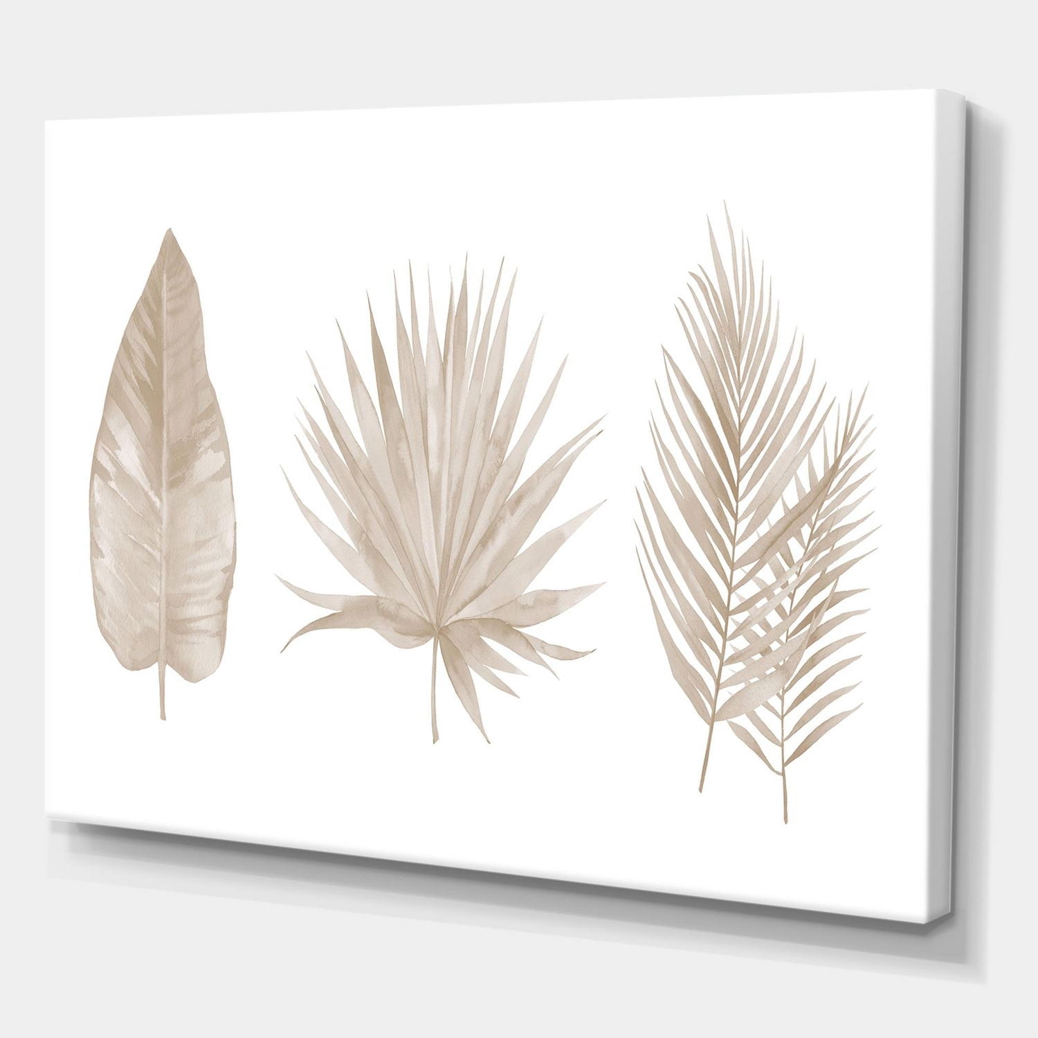 Designart Feuilles Tropicales Beiges Art mural sur toile