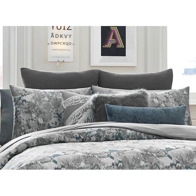 Kenneth Cole Reaction Home Taie d'Oreiller Standard, Winter's Air, Gris