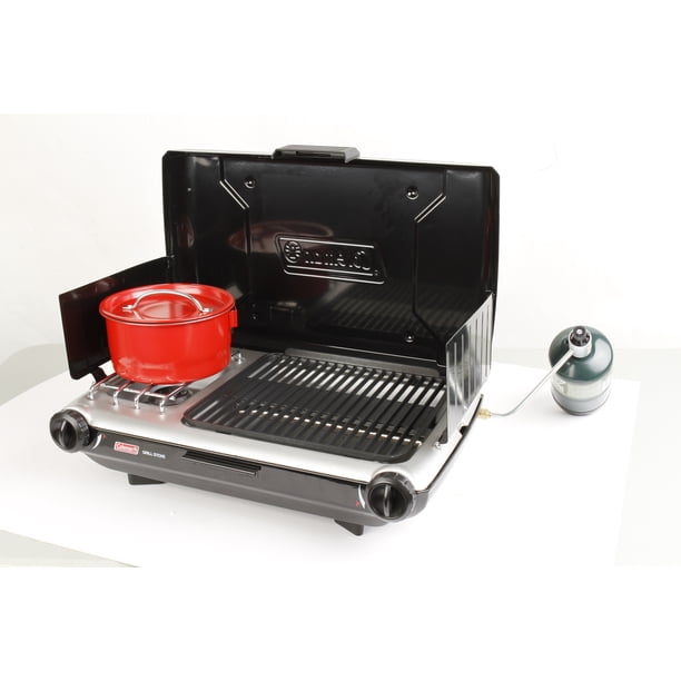 Coleman Tabletop 2 in 1 Camping Grill/Stove, 2 Adjustable Burners