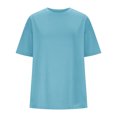 thumbnail image 4 of Plebaso T-Shirts Surdimensionnés pour Femmes 2025 Manches Courtes Hauts Amples Col Rond Décontracté Uni T-Shirts Basiques pour Femmes, 4 of 6
