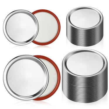KAKOWELY Canning Lids 48 Pcs Canning Lids Mason Jar Lids Wide Mouth Vacuum Seal Mason Jar Lids Mason Jar Caps Mason Jar Drinking Lids For Kitchen3.23"X3.23"X0.12"