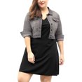 thumbnail image 1 of GRACE & GRANDEUR Women's Plus Jean Jackets Button Down Denim Bomber Jacket, 1 of 5