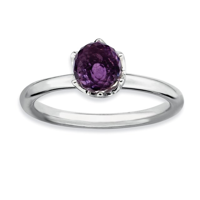 Bague Briolette en Argent Sterling Stackable Expressions Améthyste Taille 7