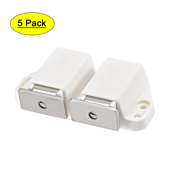 Unique Bargains Double Touch Catch Magnetic Latch for Cabinet Door Cupboard White 5 pcs