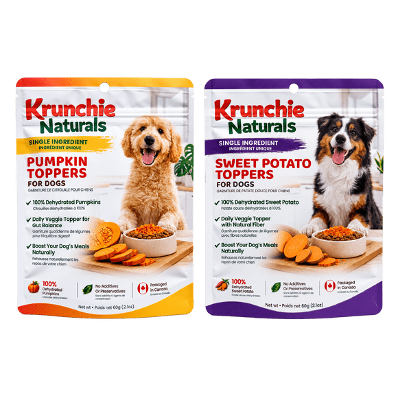 Dog Food Topper for Dogs – Pumpkin & Sweet Potato Duo | Single Ingredient Dehydrated Vegetable Toppers | 100% Real Vegetables