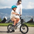 thumbnail image 4 of Costway Vélo pour Enfant 16 Pouces avec Roues Stabilisatrices, Guidon et Selle Réglables, Frein à Main, Noir, 4 of 10