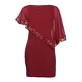 thumbnail image 5 of Ketyyh-chn99 Robes de Plage Femmes Tendance 2024 Grande Taille Robe Soleil Robes pour Femmes Robe d'Été Manche à Volants Ample Fluide Plissée Robe Mini Rouge,3TG, 5 of 5