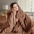 thumbnail image 2 of Regency Heights King/Cal King Size Comforter Set, Fluffy Ribbed Plush Comforter Set, 3-Piece Bedding Set, Brown, 2 of 7