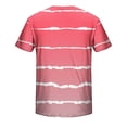 thumbnail image 5 of Qertyioot Liquidation T-Shirt à Manches Courtes pour Hommes Col Rond Rayé Imprimé Entraînement Physique Sports, 5 of 5