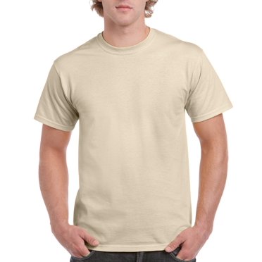 Gildan Men's Ultra Cotton Tee, Sand, Small