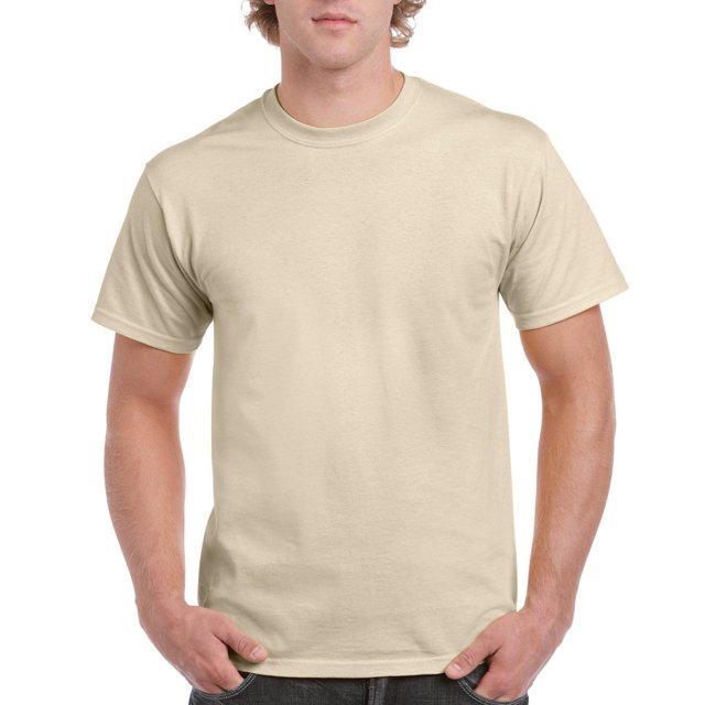 Gildan Men's Ultra Cotton Tee, Sand, Small