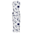 thumbnail image 5 of Womens Sleeveless Tight Maxi Dress Side Slit Drawstring Ruched Slim Fit Tank Dress U Neck Summer Club Beach Sun Dresses, 5 of 5