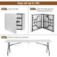thumbnail image 4 of FDW Portable Fold-in-Half Folding Table, Event & Party Table for Backyard, Camping & Gatherings, White, 4 of 7