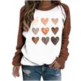 thumbnail image 3 of Qertyioot Chandail Cœur d'Amour Saint-Valentin Grande Taille, Haut à Manches Longues Imprimé pour Femmes Mode Haut Décontracté Col Rond Hauts, 3 of 3