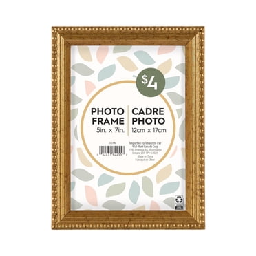 DesignOvation Salsita 5" x 7" Beaded Antique Gold Tabletop Picture Frame