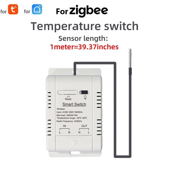 Intelligent pour Tuya pour Zigbee Thermostat Capteur de Température et d'Humidité et Commande Vocale