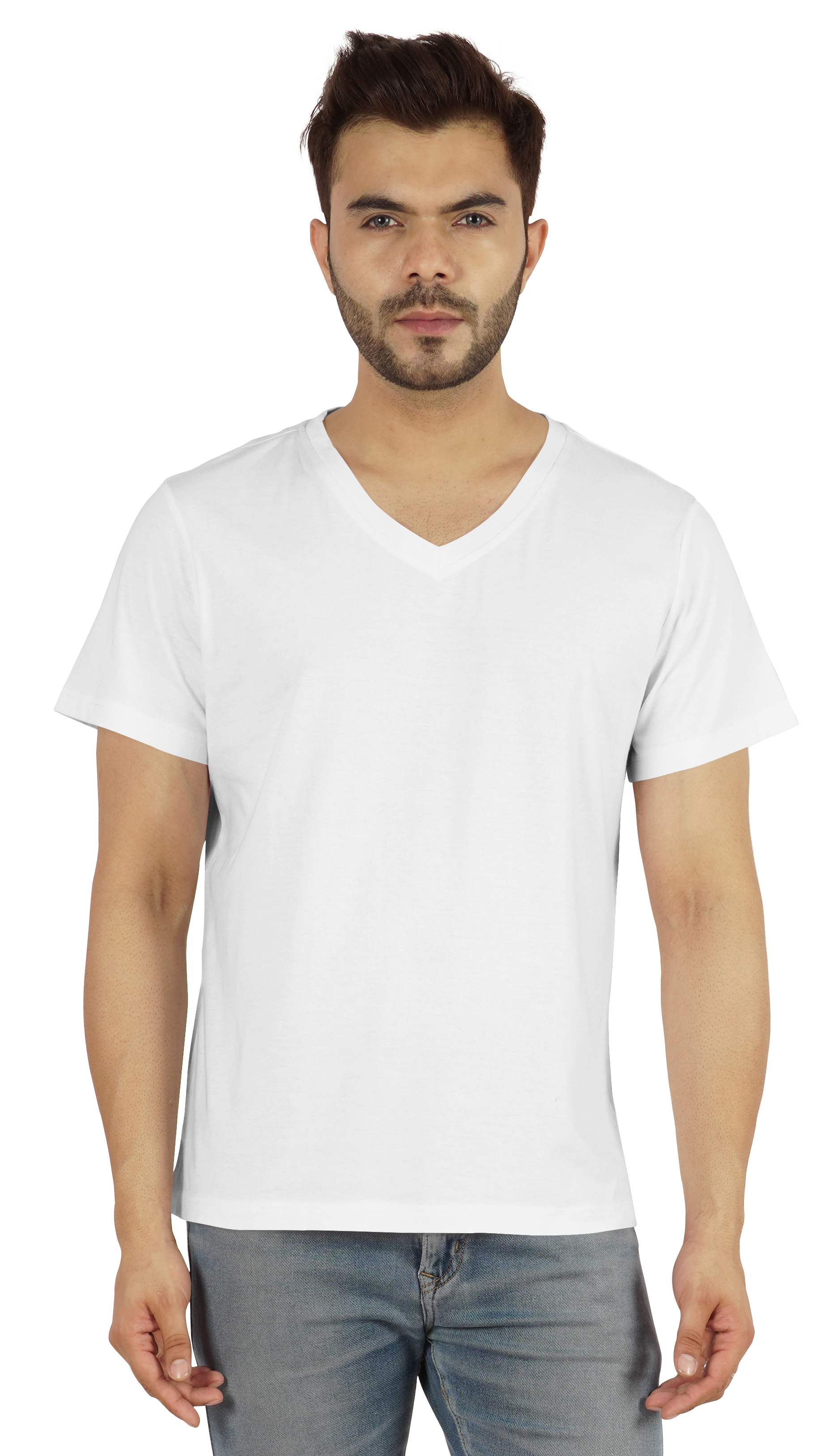 Inkmeso Men's V-neck Basic Tshirt Short Sleeve Solid Regular Fit Cotton Tee