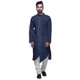 thumbnail image 1 of Atasi Solid Long Kurta For Men Mandarin Collar Casual Party Dress Shirt, 1 of 5