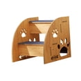 thumbnail image 3 of kurtrusly Wood Dog Stairs Ladder Soft Cat Ramp Multi Step Support Toy Pets Reaching Snacks Cat Stairs Ladder Non Slip Sofa wood color 2 floors, 3 of 6