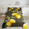 thumbnail image 1 of YST Kids Lemon Down Comforter Queen Size 3Pcs,Yellow Summer Lemon Comforter Set For Young,Hawaii Tropical Fruit Bedding Set,Farmhouse Green Leaf Down Comforter 1 Comforter with 2 Pillow Cases, 1 of 5