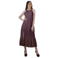 thumbnail image 2 of Moomaya Robe Longue Imprimée pour Femmes, Fente avant, Aguichant, Sans Manches, en Rayonne, Robe de Mariage, 2 of 4