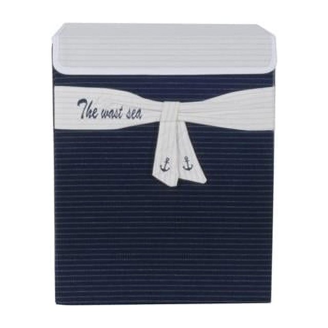 11.81" x 15.75" x 19.68" White, Blue, Large Fabric - Basket