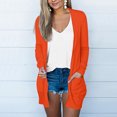 thumbnail image 2 of AherBiu Womens Cardigan Tops Long Sleeve Open Front Mid-Long Outwear with Pockets Spring Clothes, 2 of 5