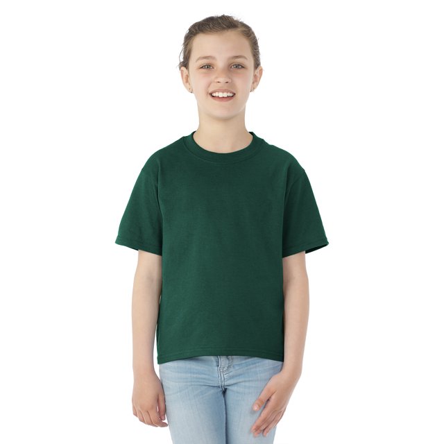 Jerzees T-Shirt à Manches Courtes Col Ras du Cou Youth DRI-POWER Active, m, Vert Forêt