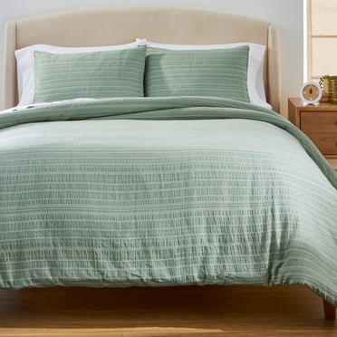 Better Homes & Gardens King Comforter Set, All-Season, 3-Piece, Green Stripe