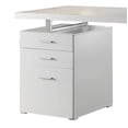 thumbnail image 2 of Coaster Home Furniture Home Office File Drawer Writing Desk, White and Silver, 2 of 5