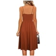 thumbnail image 2 of Robe d'Été pour Femmes Robe pour Femmes Été Femmes Mode Été Bord de Mer à Bretelles Sans Manches Col en V Couleur Unie Robe Décontractée, 2 of 8