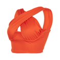 thumbnail image 2 of Femmes Croisé Débardeurs Sans Manches de Couleur Unie Découpe Crop Tops, 2 of 6