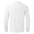 thumbnail image 4 of 2025 Homme Été Uni Décontracté Col Rabattu Grande Taille Chemise Ample Imprimé Hommes Col Rabattu Long N Chemise à Manches Longues, 4 of 5