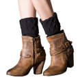thumbnail image 2 of Women Leg Warmers Knitted Wool Boot Cover Short Leg Warmers with Diamond Mesh, 2 of 4