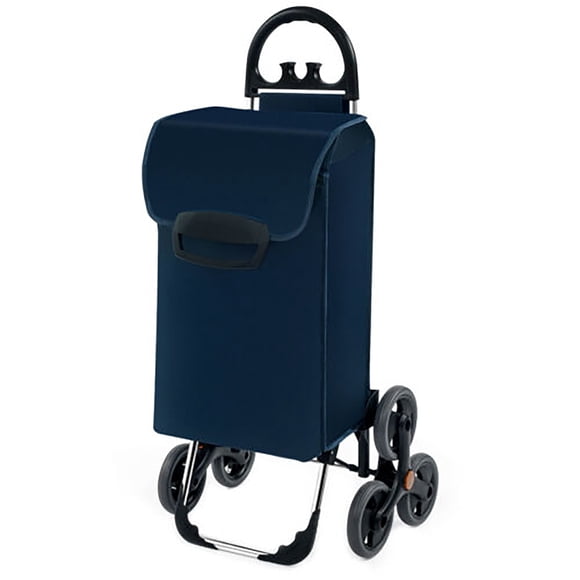 Gymax Chariot Utilitaire Pliant pour Escaliers, Diable à Main avec Sac et Poignée Amovibles, Bleu Marine