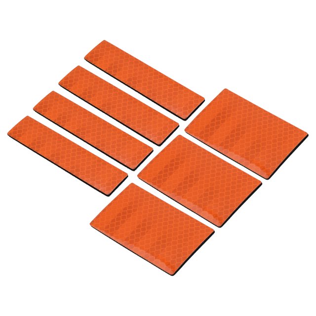 Unique Bargains Reflective Patch 1'x4' 2'x3', 7 Pcs Safety Appliques, Orange