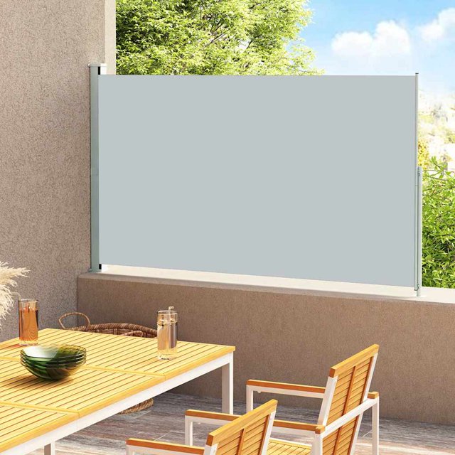 vidaXL Auvent Latéral Rétractable pour Patio 180x300 cm Gris