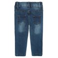 thumbnail image 2 of KIDSCOOL SPACE Baby Girls Skirt,Ripped Soft Strechy Denim Toddler Girls Summer Overalls Dress,Deep Blue,9-12 Months, 2 of 6