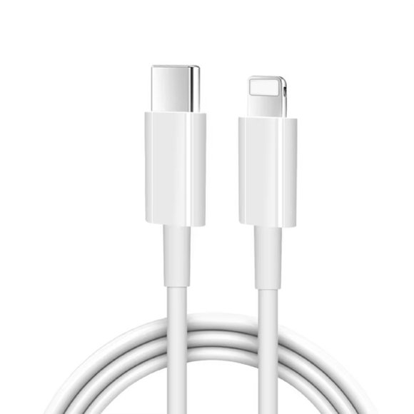 6ft USB-C to 8-Pin Charging Cable, Fast Charging Power Delivery Cord, Durable Tangle-Resistant Sync Cable, White