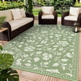 thumbnail image 3 of Garvee 8'x10' Outdoor Rug Waterproof Floral Camping Carpet, Reversible Plastic Straw Rug Outdoor Rug for Patio RV Balcony Backyard, Green, 3 of 6