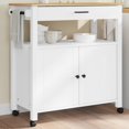 thumbnail image 4 of vidaXL Kitchen Trolley Rolling Cart on Wheels Living Room Solid Wood Pine, 4 of 6