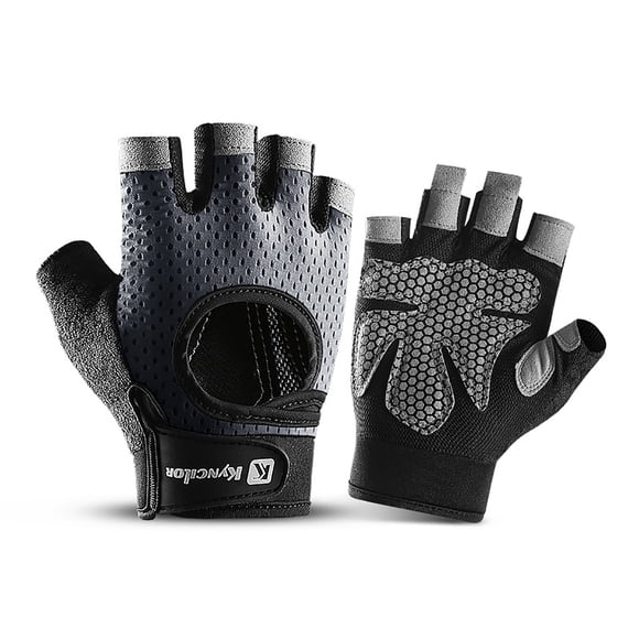 1 Pair Workout Gloves Gym Gloves For Men Women Weight Lifting Fingerless Gloves For Training Fitness Gloves Mittens winter gloves Gray