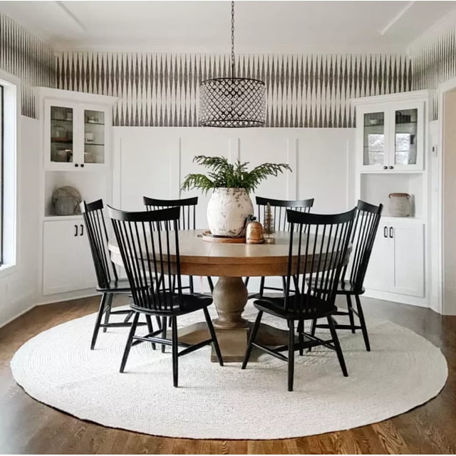 Handmade Braided White Jute Round Rugs Size 4 x 4 Feet Round ( 120 x 120 cm )