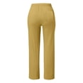 thumbnail image 4 of Kcodviy Women Solid Straight Solid Plus Size Casual Pants Elastic Pants Long Drawstring Yoga Pants Pockets Plus Size Linen Women Waist Cotton Plus Size Pants Casual Pants, 4 of 4