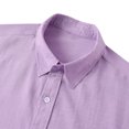 thumbnail image 4 of Penkiiy Chemise Décontractée pour Homme Unie à Col Rabattu à Manches Courtes avec Fermeture à Boutons Blouse Hawaïenne m Violet, 4 of 9