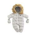 thumbnail image 1 of Gupgi Baby Boy Girl Snowsuit Winter Hoodied Footie Romper 0-2 Years Infant Down Coat Jacket Jumpsuit with Gloves, 1 of 9