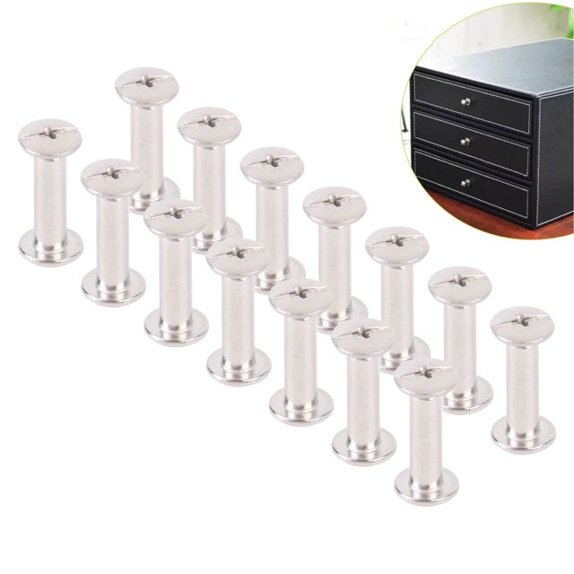 100 Sets Chicago Screws Leather Assorted Kit, Stainless Steel Rivets Fasteners, Rivets and Screws Set for Leather Crafts, Clothing, and More