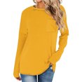 thumbnail image 2 of Yuyuzo T-Shirts à Manches Longues pour Femmes Col Ras du Cou Décontractés Basiques Doux Amples Couleur Unie Hauts d'Automne, 2 of 5
